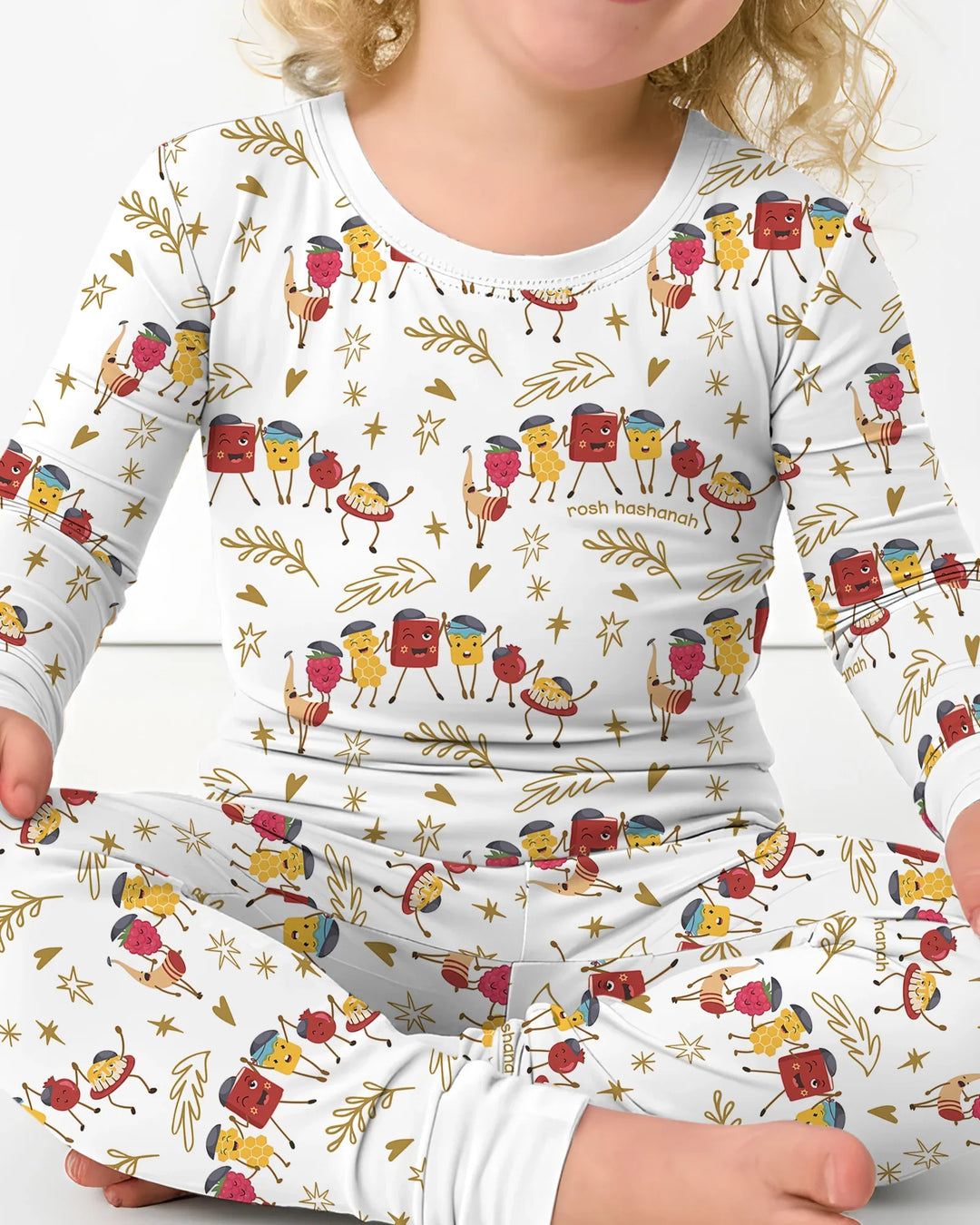 Let's Celebrate Rosh Hashanah Bamboo Two Piece Long Sleeve Pajama Set