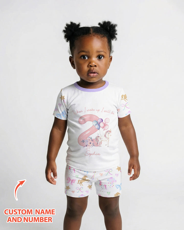 Custom Name When I Wake Up I Will Be Birthday Bamboo Two Piece Short Sleeve Shorts Pajama Set