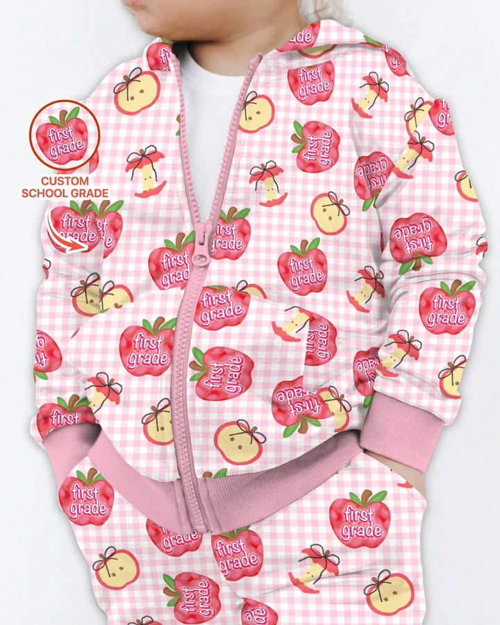 Custom School Grade Apple Days Bamboo Zip Hoodie