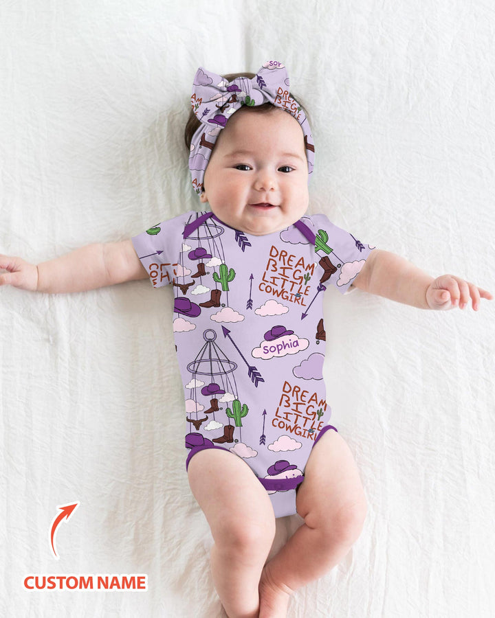 Litlle Cowboy Sis Bro Matching Bamboo Bodysuit