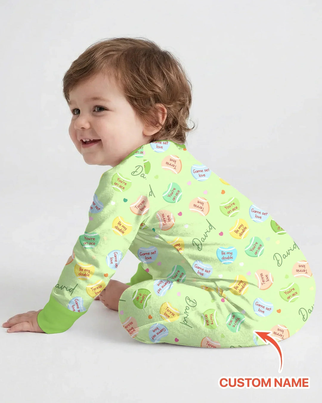 Custom Name Tennis Candy Hearts Bamboo Convertible Zippy