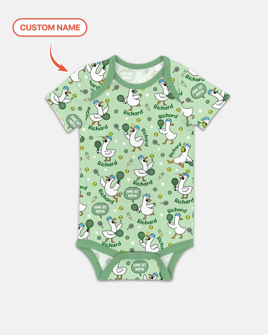 Silly Goose Playing Tennis Bamboo Bodysuit