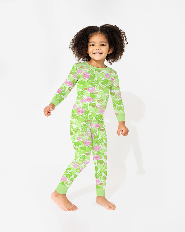 Tennis Candy Family Matching Bamboo Two Piece Long Sleeve Pajama Set