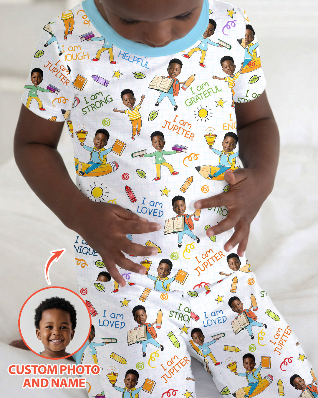 CUSTOM Template Bamboo Two Piece Short Sleeve Pyjamas Set