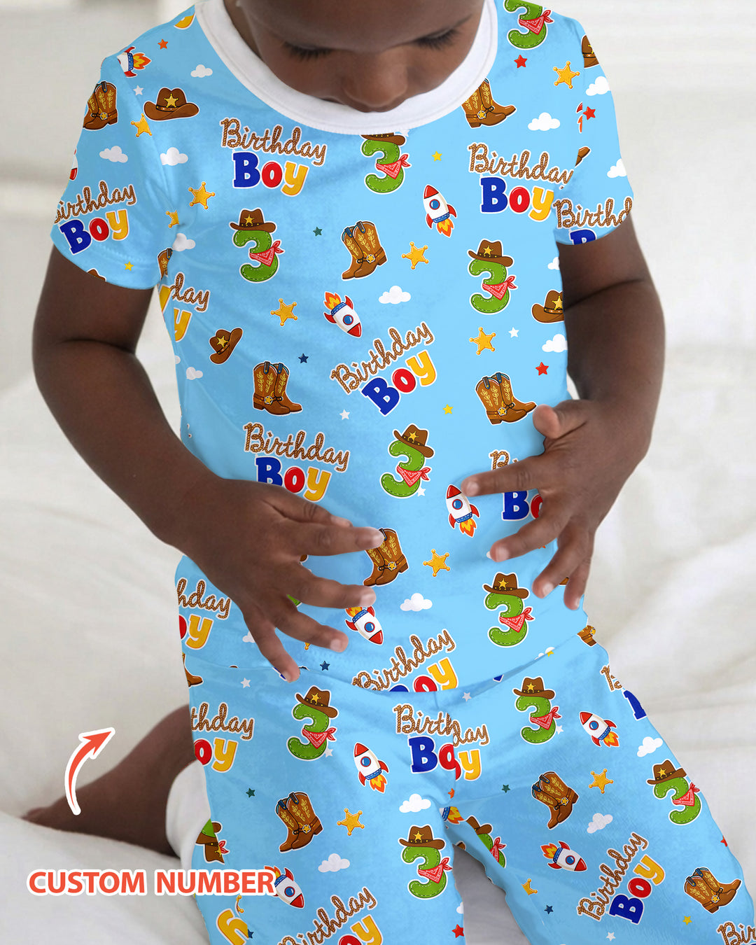 CUSTOM Template Bamboo Two Piece Short Sleeve Pyjamas Set