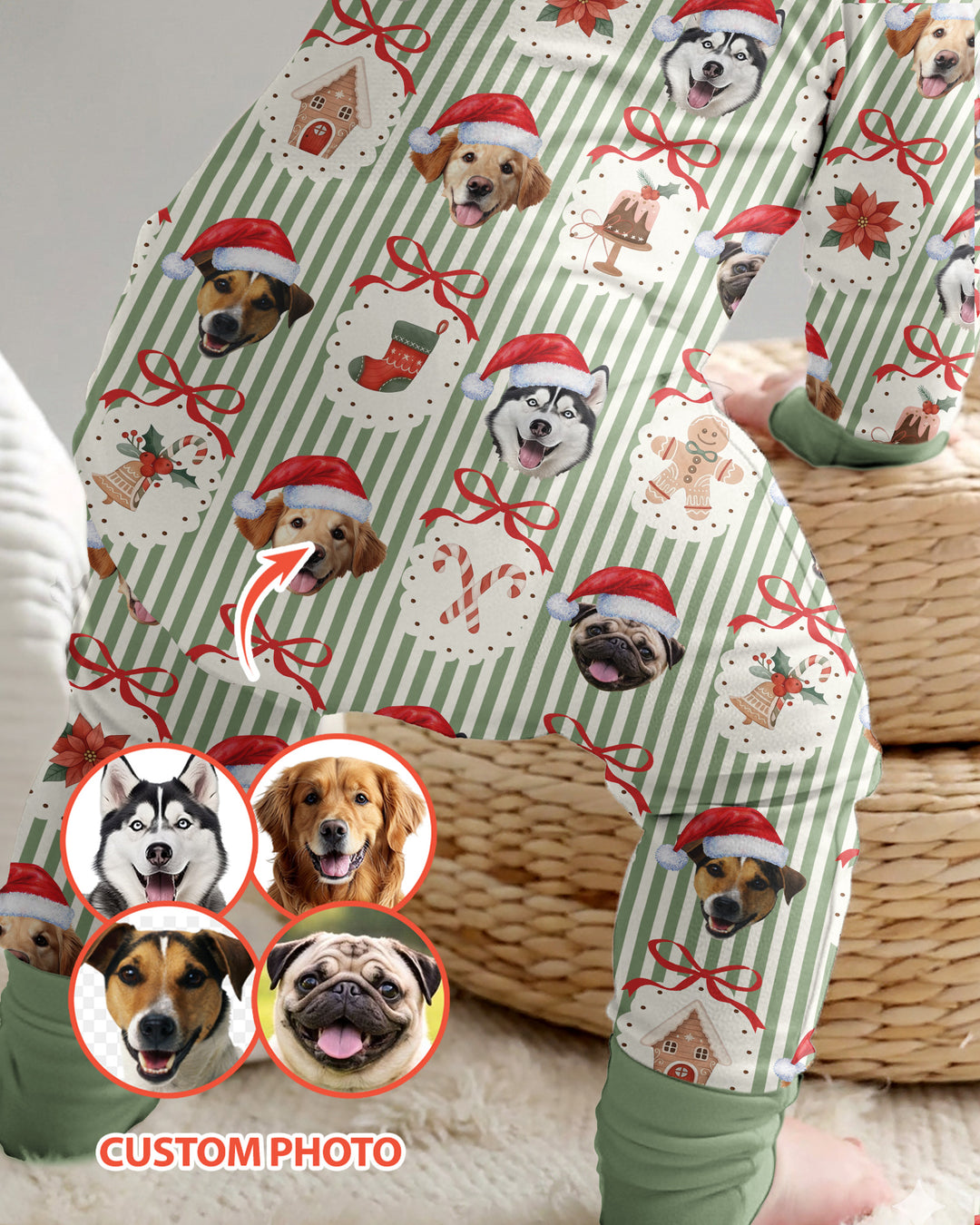 Christmas Paws Custom Photo Bamboo Convertible Zippy