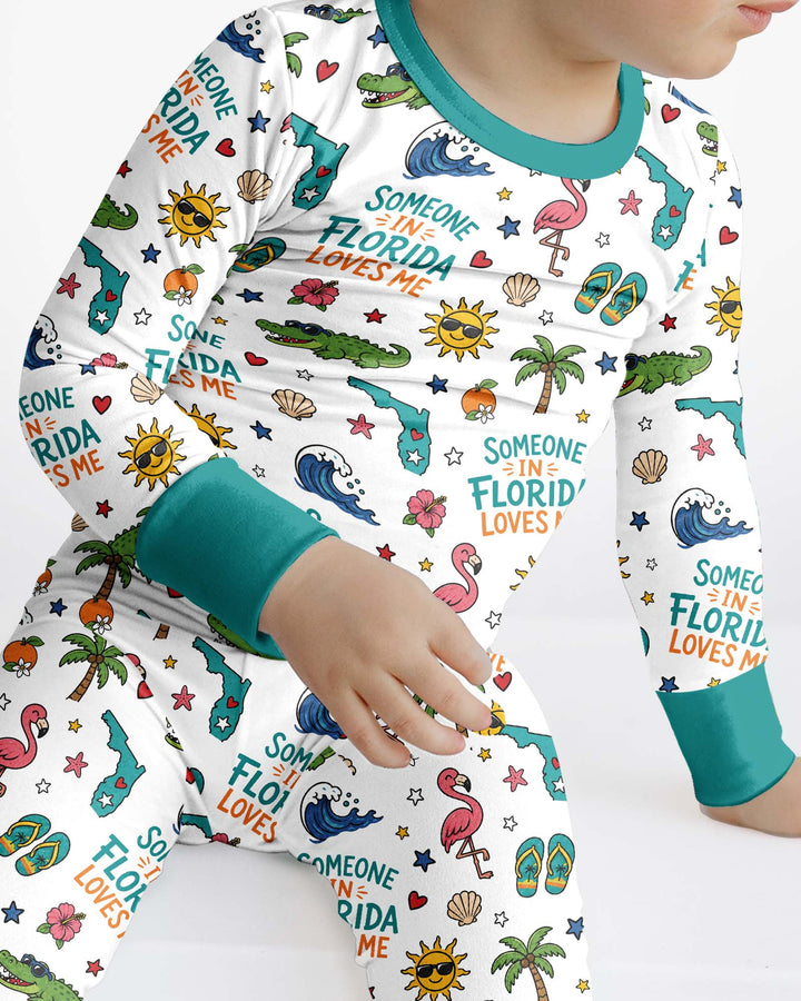 Someone in Florida Loves Me Bamboo Two Piece Long Sleeve Pajama Set