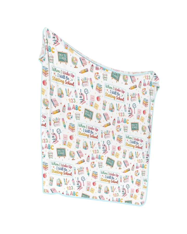 When I Wake Up I Will Be Starting School Bamboo Blanket