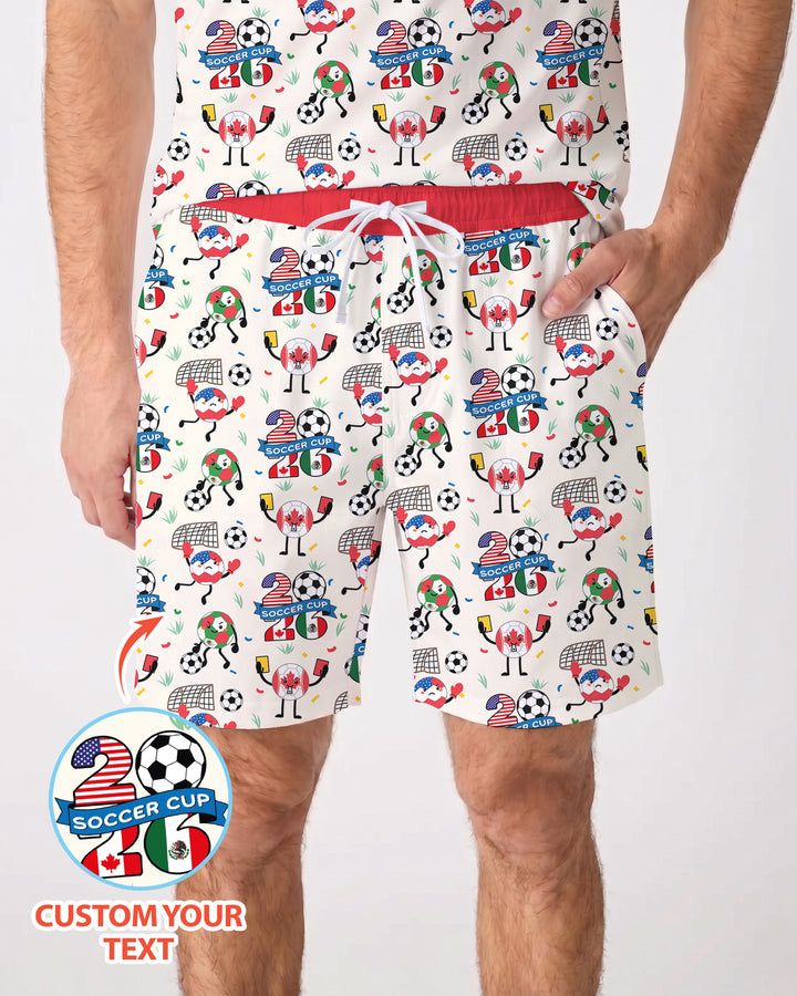 Soccer Squad 2026 Bamboo Men Short Sleeve Short Pajama Set