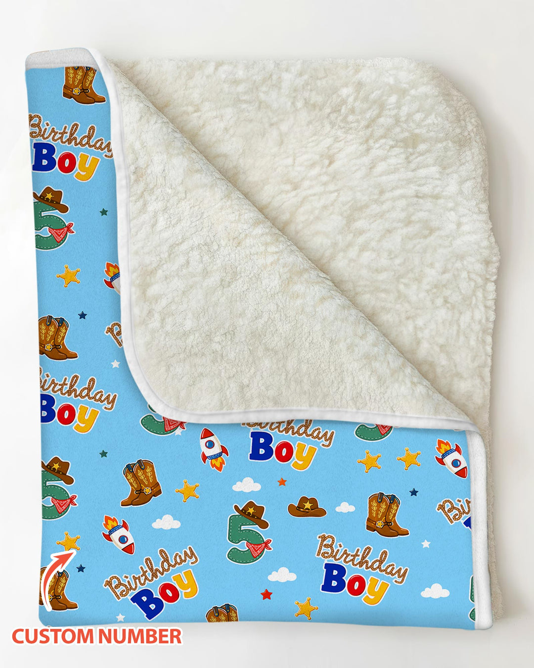 Custom Birthday Western Boy Bamboo Blanket