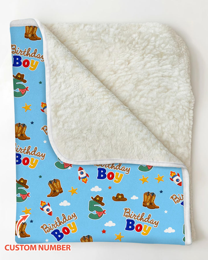 Custom Birthday Western Boy Bamboo Blanket