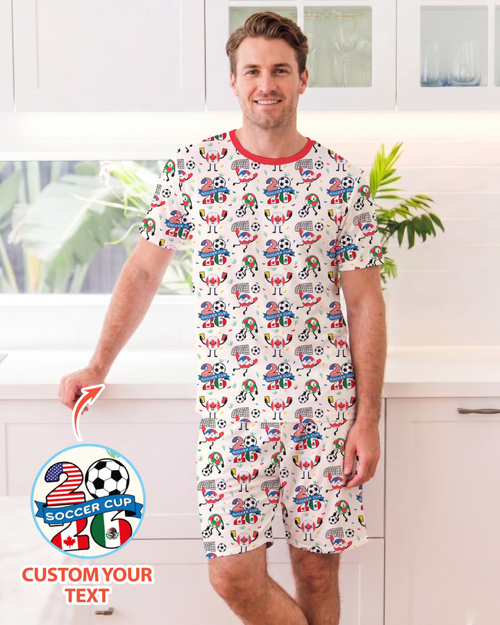 Soccer Squad 2026 Bamboo Men Short Sleeve Short Pajama Set