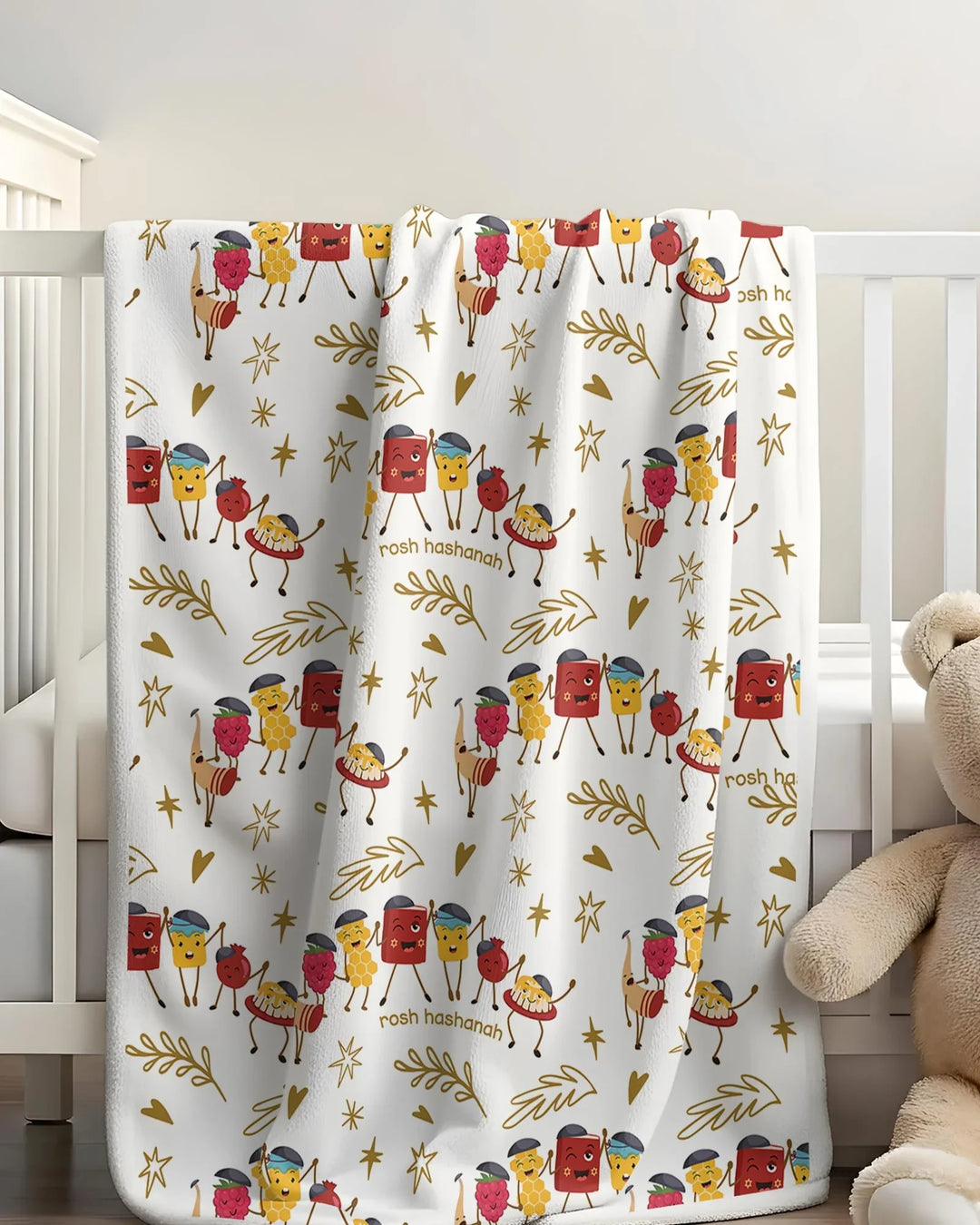 Let's Celebrate Rosh Hashanah Bamboo Blanket