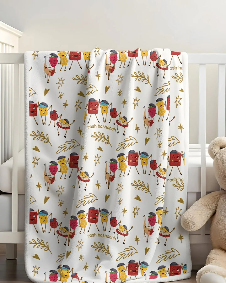 Let's Celebrate Rosh Hashanah Bamboo Blanket