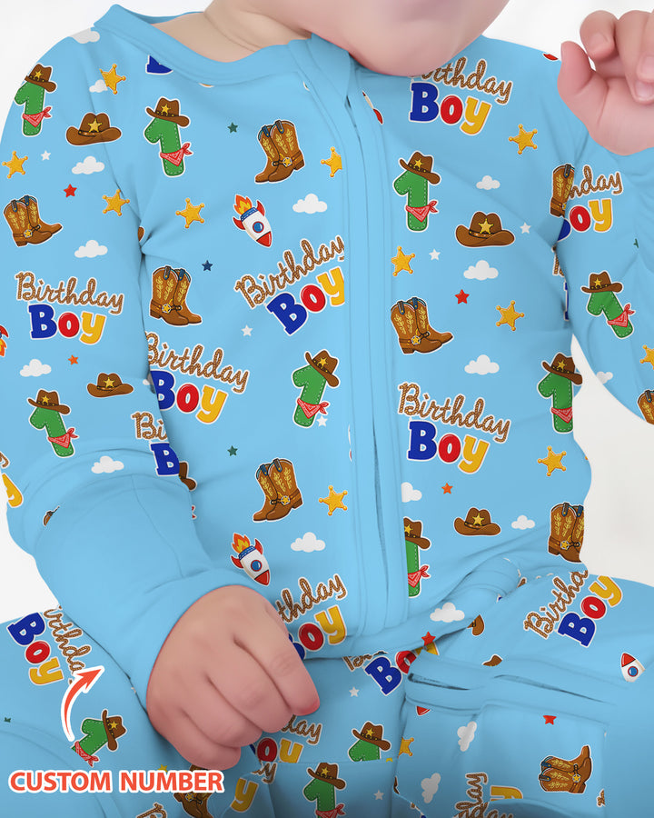 Custom Birthday Western Boy Bamboo Convertible Zippy