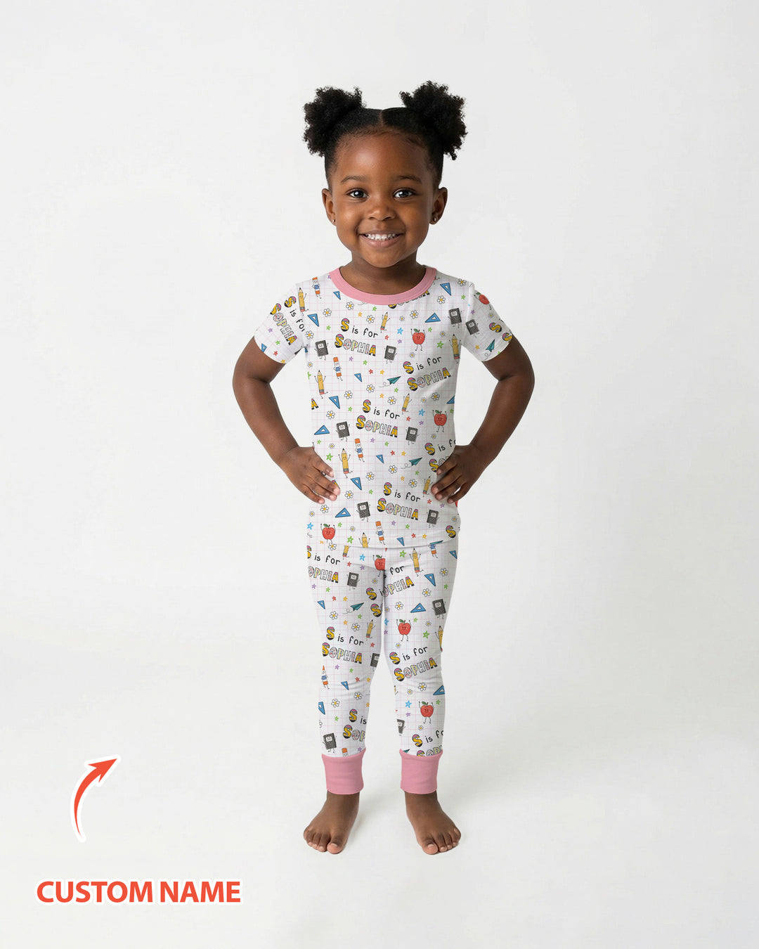 CUSTOM Template Bamboo Two Piece Short Sleeve Pyjamas Set