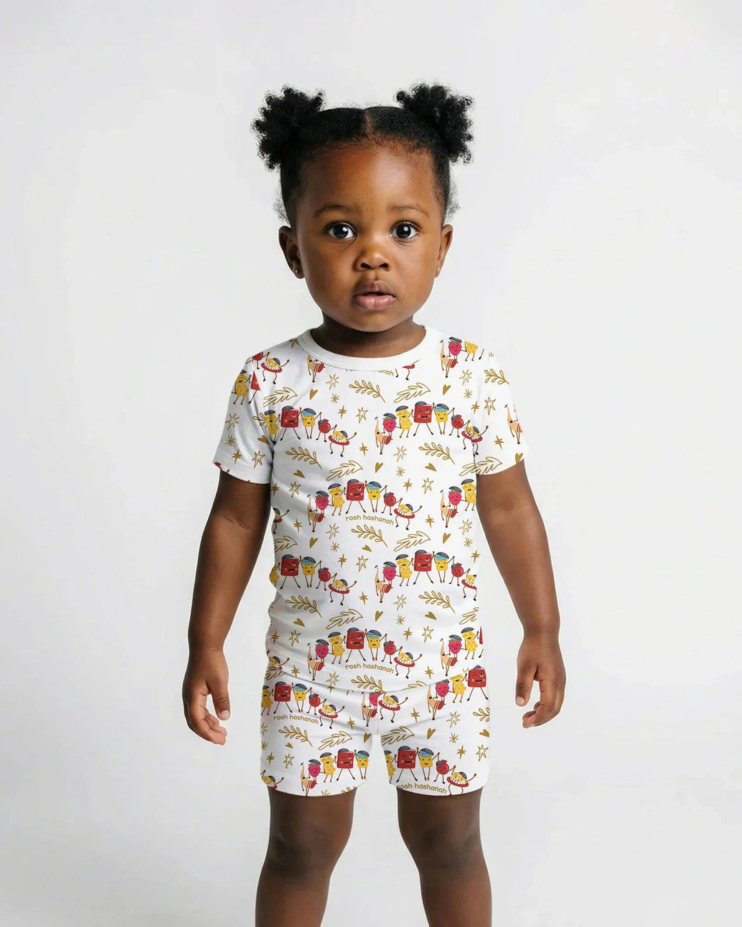 Let's Celebrate Rosh Hashanah Bamboo Two Piece Short Sleeve Shorts Pajama Set