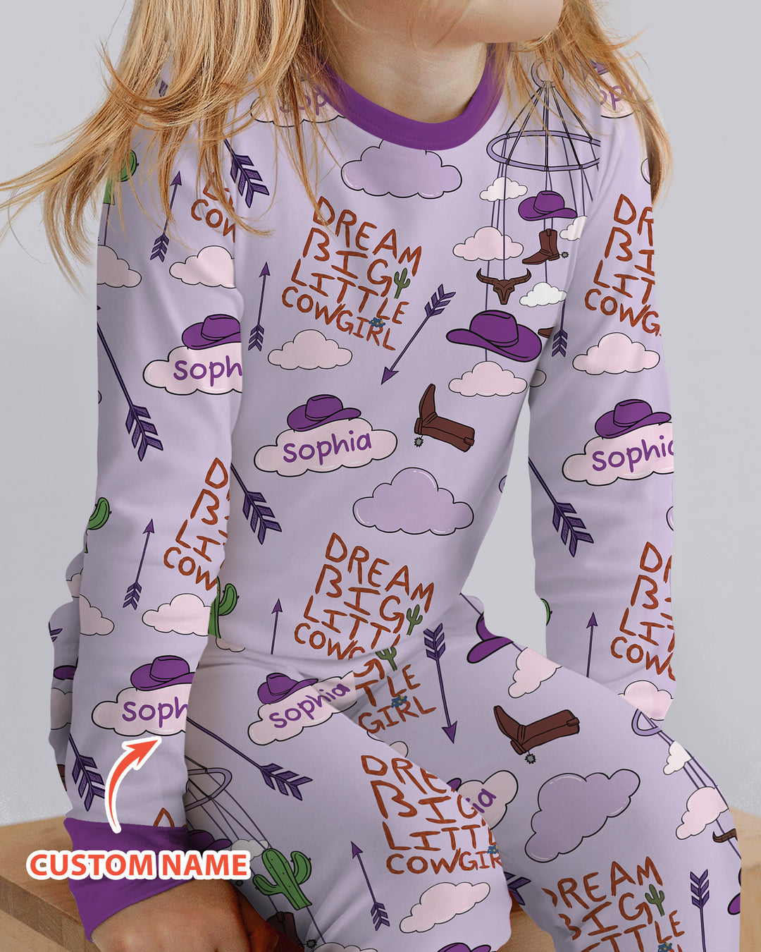 Litlle Cowboy Sis Bro Matching  Bamboo Two Piece Long Sleeve Pajama Set