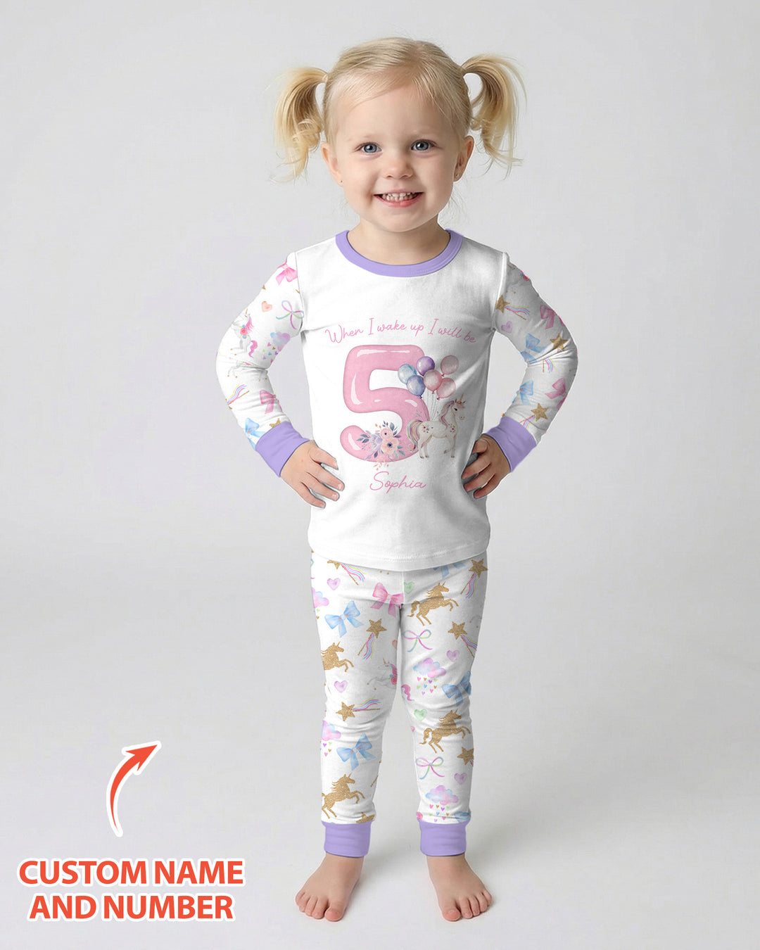 Custom Name When I Wake Up I Will Be Birthday Bamboo Two Piece Long Sleeve Pajama Set