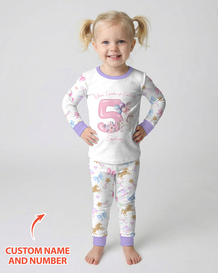 Custom Name When I Wake Up I Will Be Birthday Bamboo Two Piece Long Sleeve Pajama Set