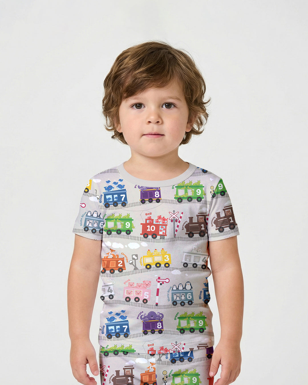 Template Bamboo Two Piece Short Sleeve Shorts Pyjamas Set