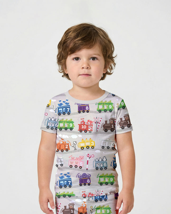 Template Bamboo Two Piece Short Sleeve Shorts Pyjamas Set