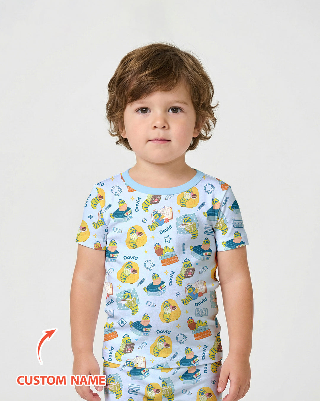 Little Book Worm Family Matching Bamboo Two Piece Short Sleeve Shorts Pajama Set