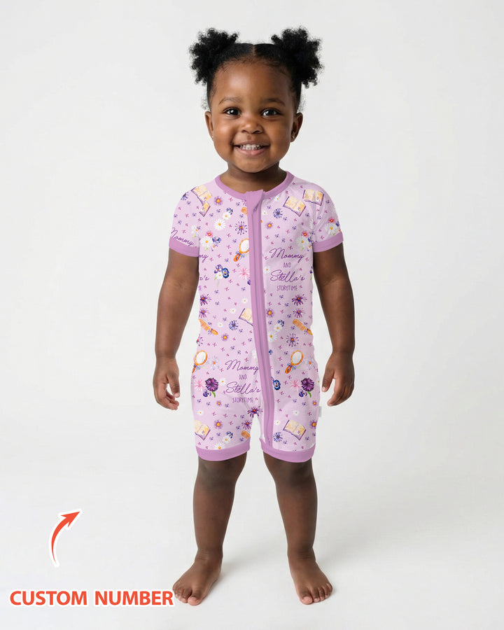 Mommy Daddy And Me Bedtime Story Family Matching Bamboo Shorty Zippy