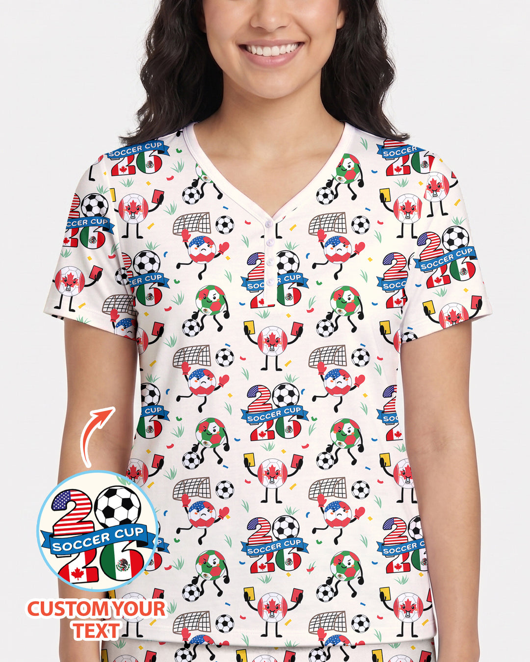 Soccer Squad 2026 Bamboo Women Short Sleeve Short Pajama Set
