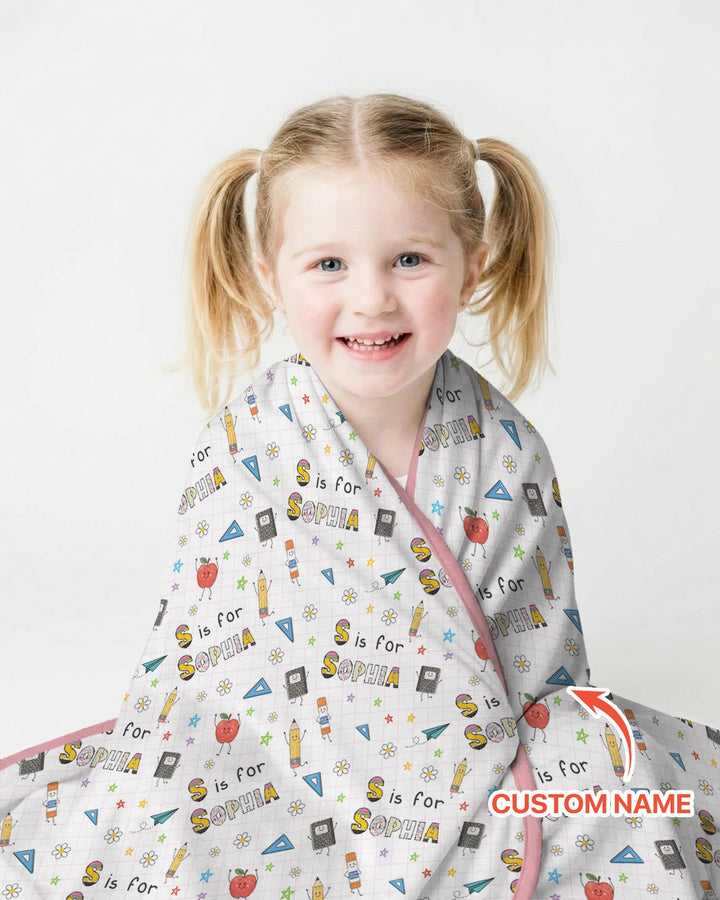 Personalized Back To School Bamboo Blanket