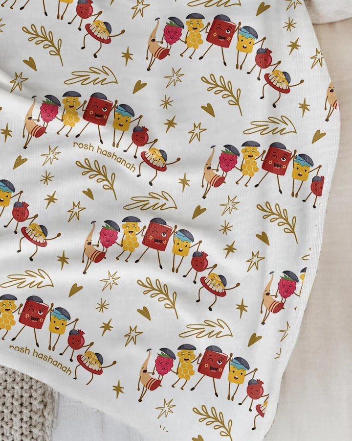 Let's Celebrate Rosh Hashanah Bamboo Blanket