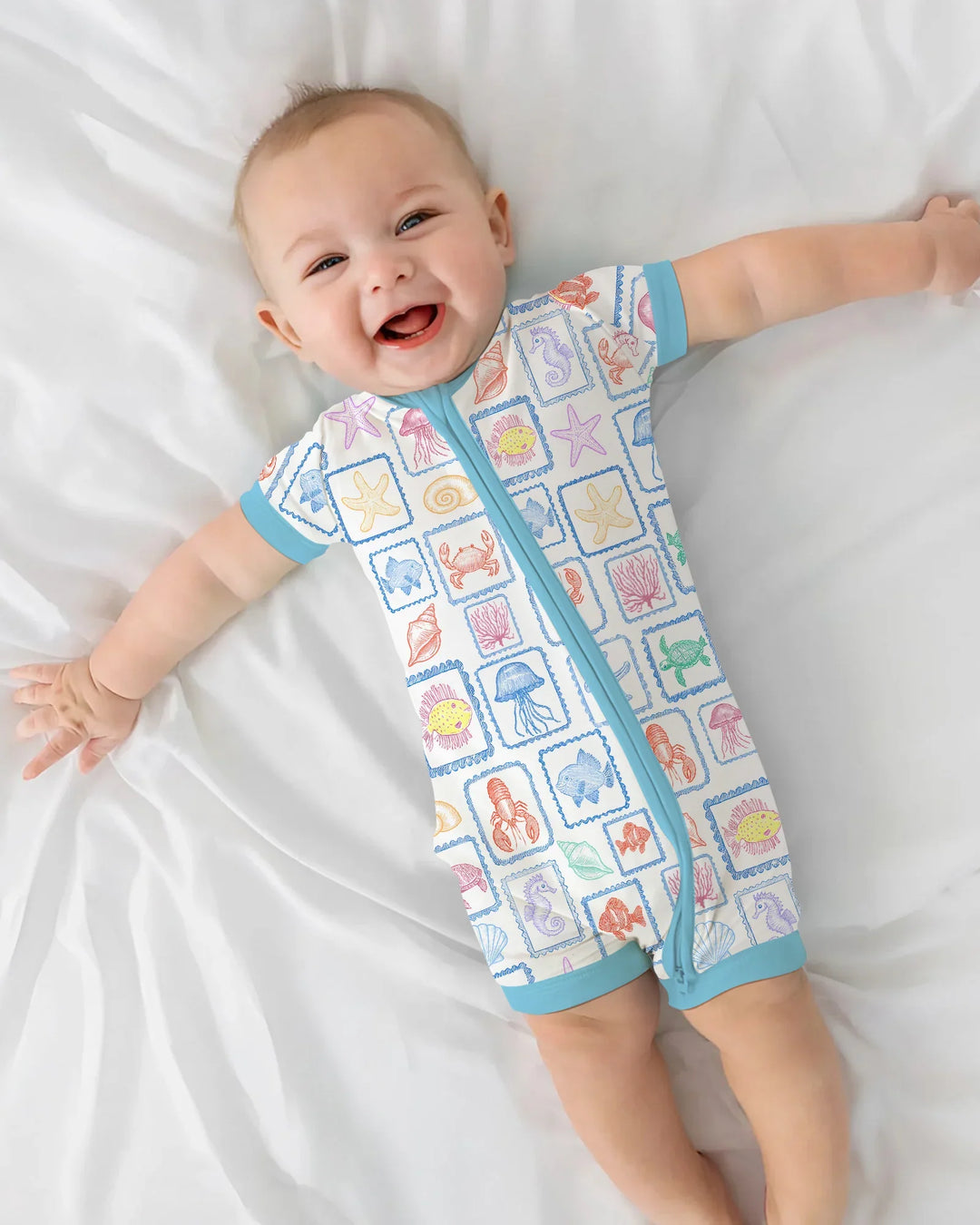 Coastal Treasures Family Matching Bamboo Shorty Zippy