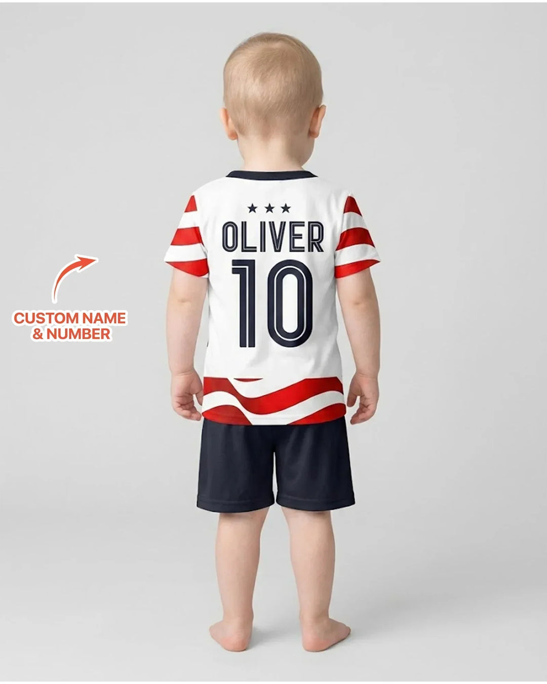 Custom Name USA Spirit Bamboo Two Piece Short Sleeve Shorts Pajama Set