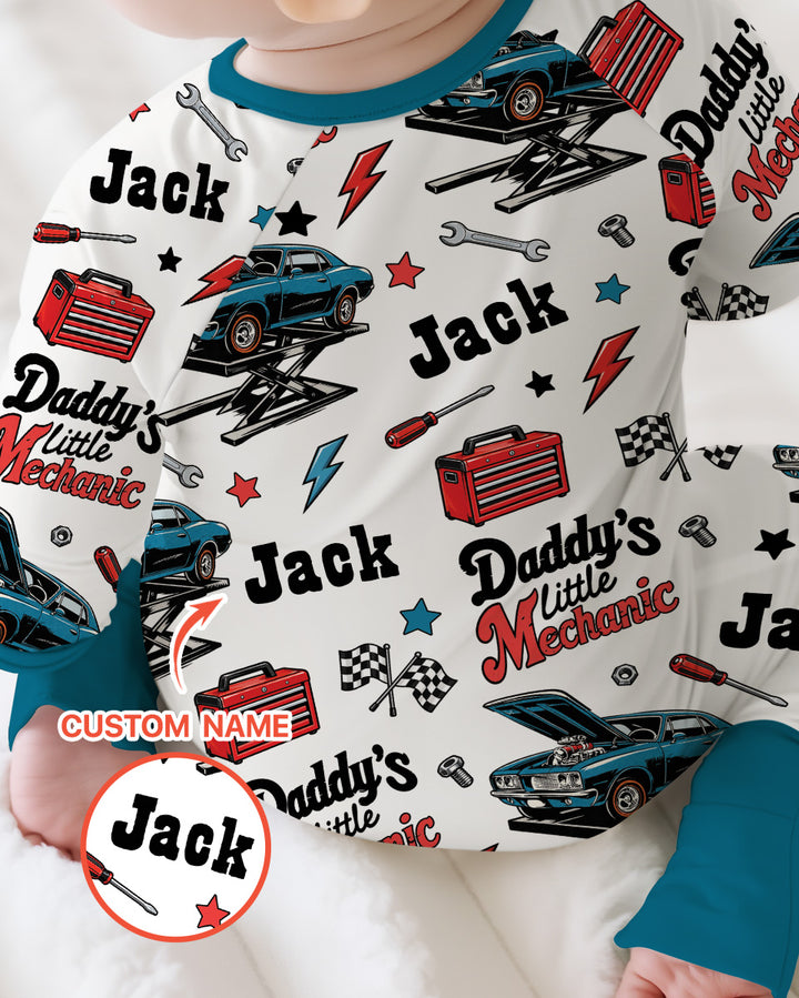 Custom Name Daddy's Little Mechanic Bamboo Convertible Zippy