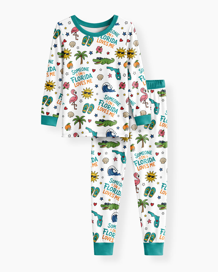 Someone in Florida Loves Me Bamboo Two Piece Long Sleeve Pajama Set
