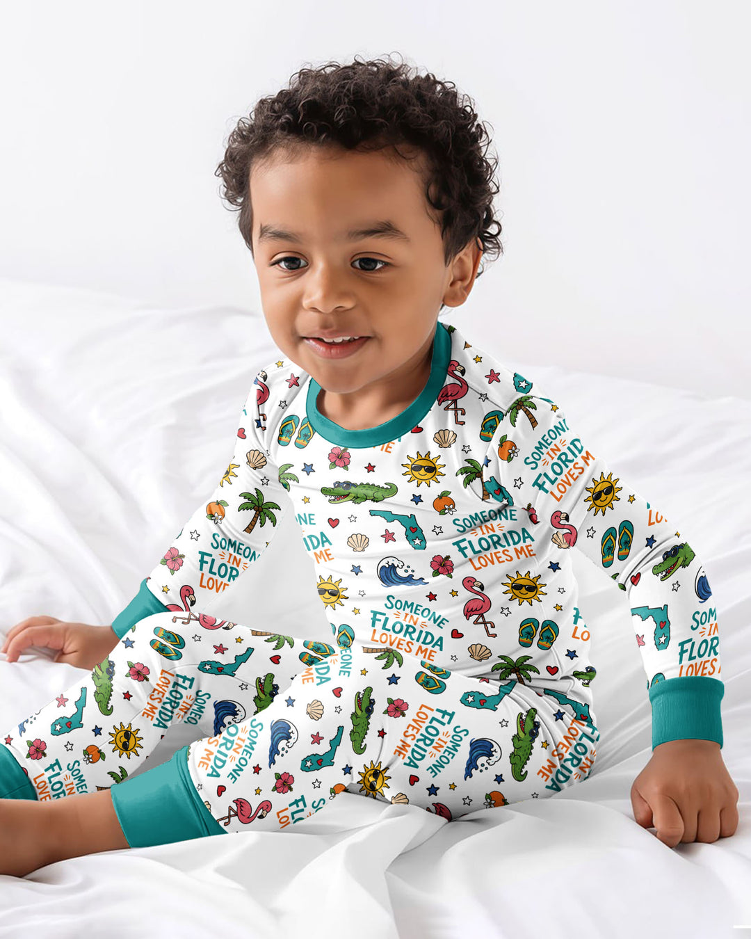 Someone in Florida Loves Me Bamboo Two Piece Long Sleeve Pajama Set