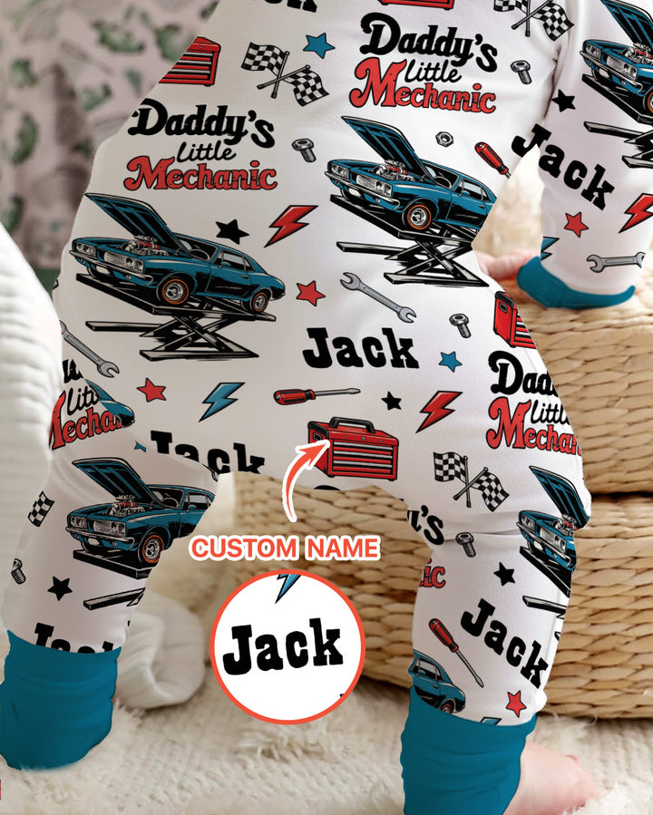 Custom Name Daddy's Little Mechanic Bamboo Convertible Zippy