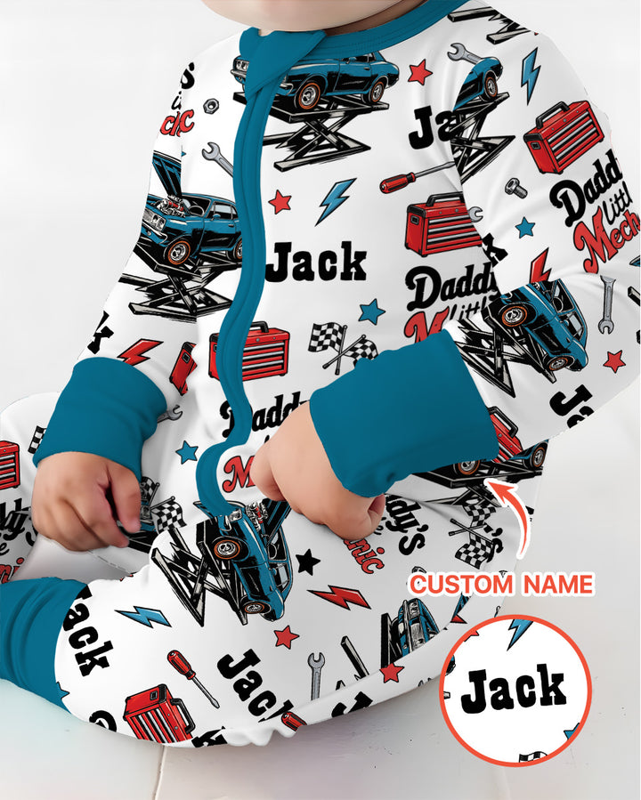 Custom Name Daddy's Little Mechanic Bamboo Convertible Zippy