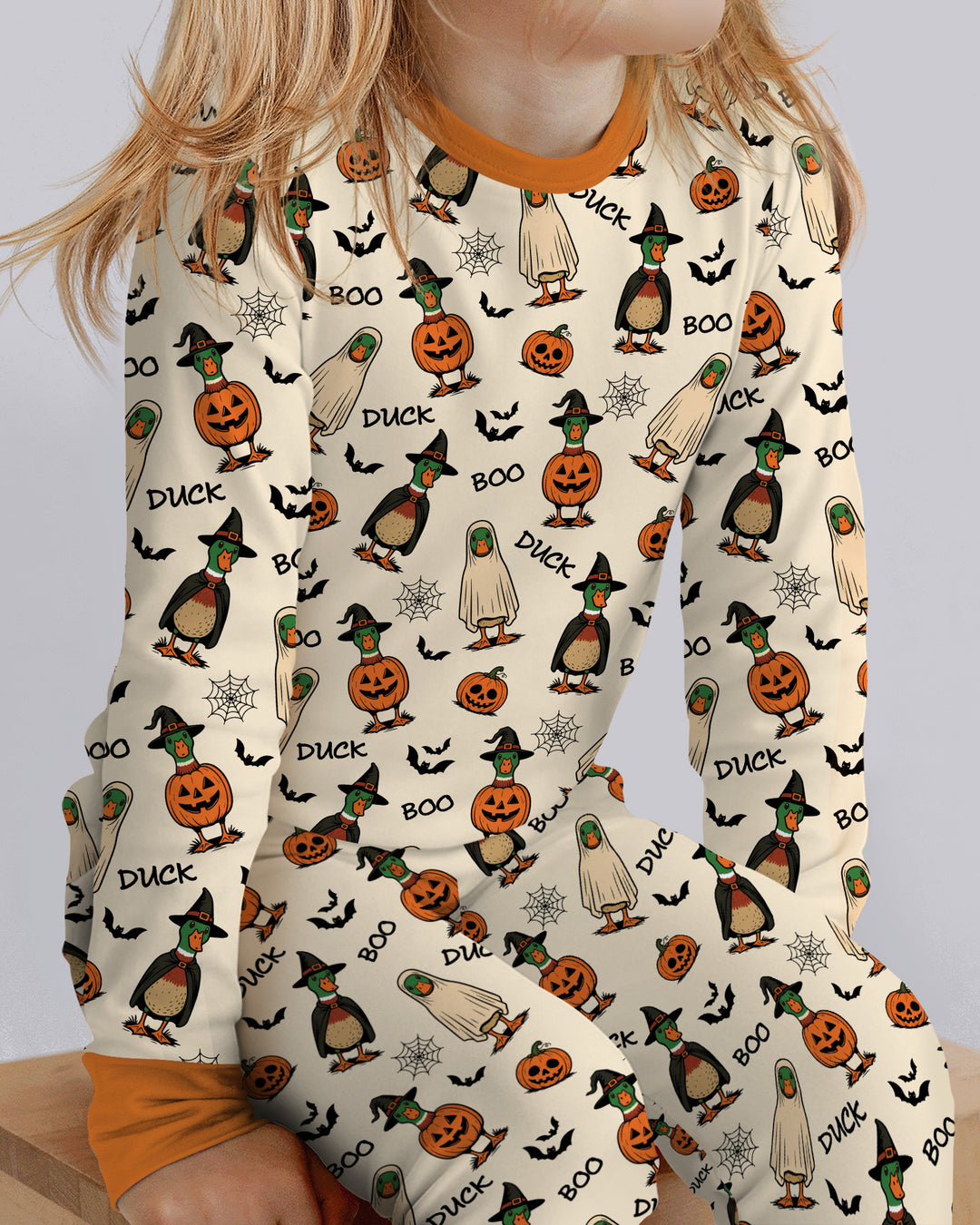 Duck Duck Boo Bamboo Two Piece Long Sleeve Pajama Set
