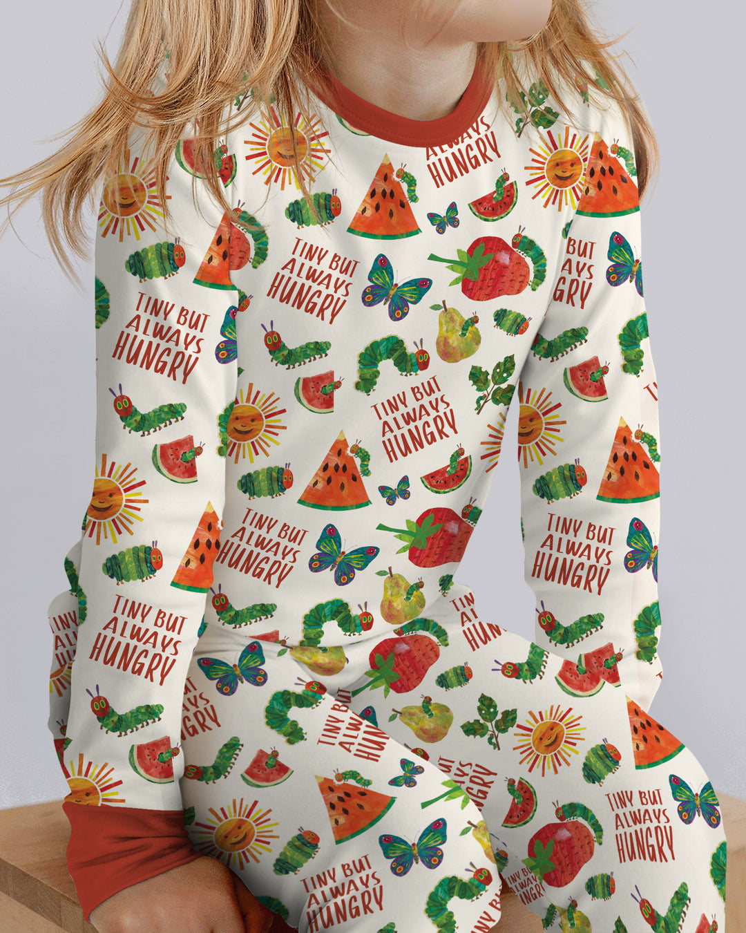 Tiny But Always Hungry Caterpillar Bamboo Two Piece Long Sleeve Pajama Set