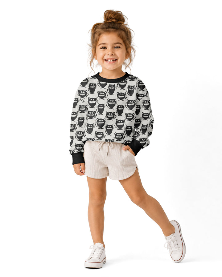 Halloween Monster Cats Bamboo Crewneck Sweatshirt