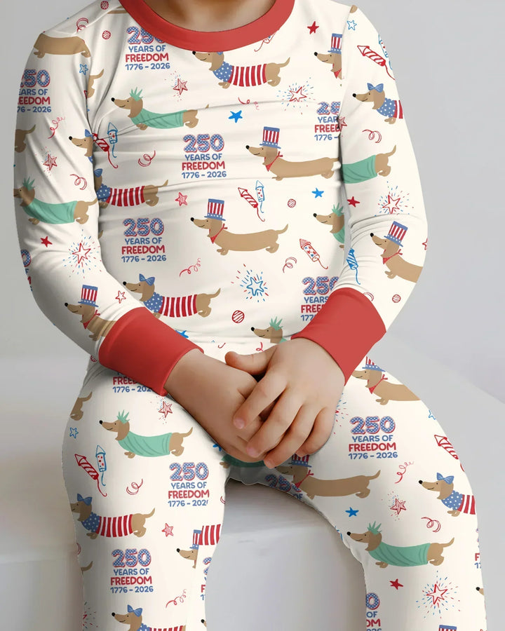 250 Years Of Freedom Bamboo Two Piece Long Sleeve Pajama Set