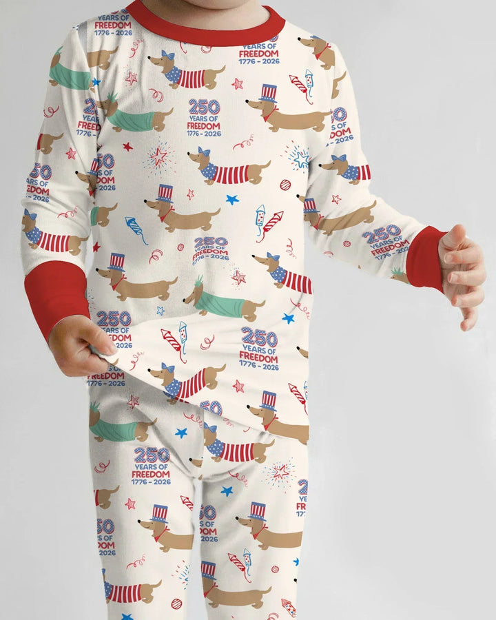 250 Years Of Freedom Bamboo Two Piece Long Sleeve Pajama Set