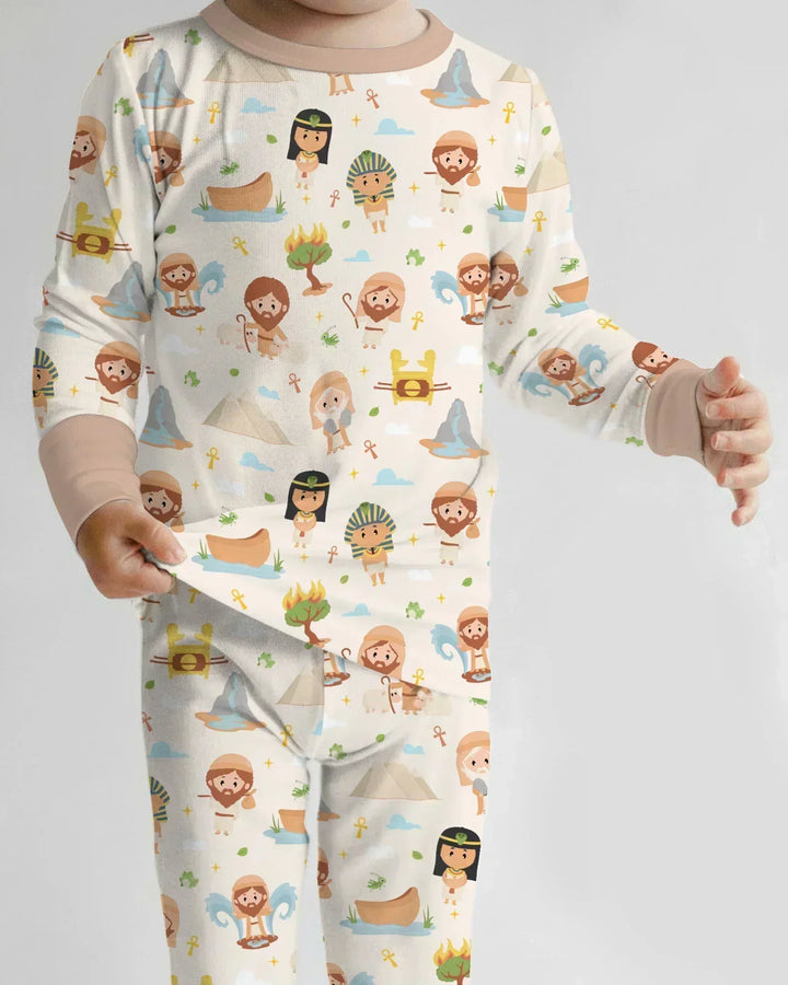 Moses Story Bamboo Two Piece Long Sleeve Pajama Set