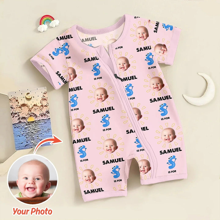 Alphabet Custom Face Baby Shorty Zippy , Alphabet Custom Face Baby Shorty Zippy - 0-3M
