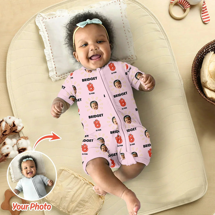 Alphabet Custom Face Baby Shorty Zippy , Alphabet Custom Face Baby Shorty Zippy - 0-3M