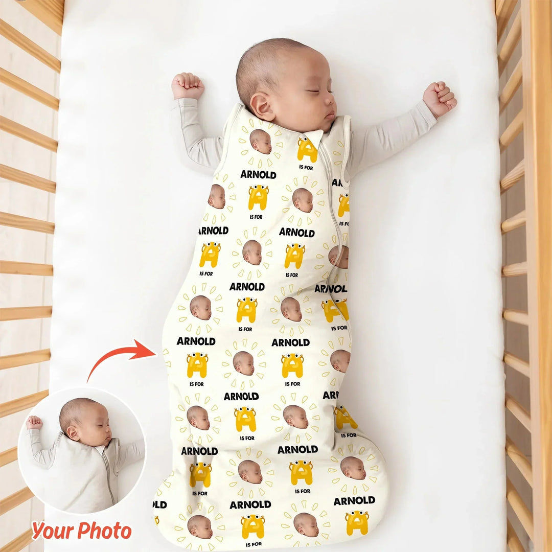 Alphabet Custom Name And Photo Sleep Bag 1.0 TOG , Alphabet Custom Name And Photo Sleep Bag 1.0 TOG - XS