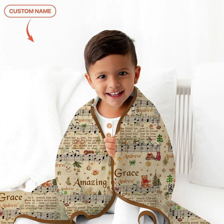 Amazing Grace Custom Name Toddler Blanket , Amazing Grace Custom Name Toddler Blanket - Default Title