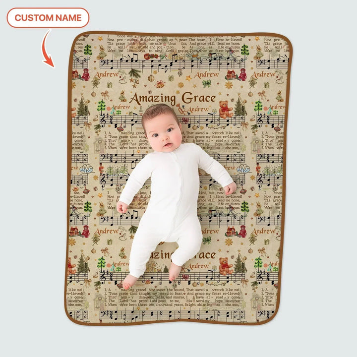 Amazing Grace Custom Name Toddler Blanket , Amazing Grace Custom Name Toddler Blanket - Default Title