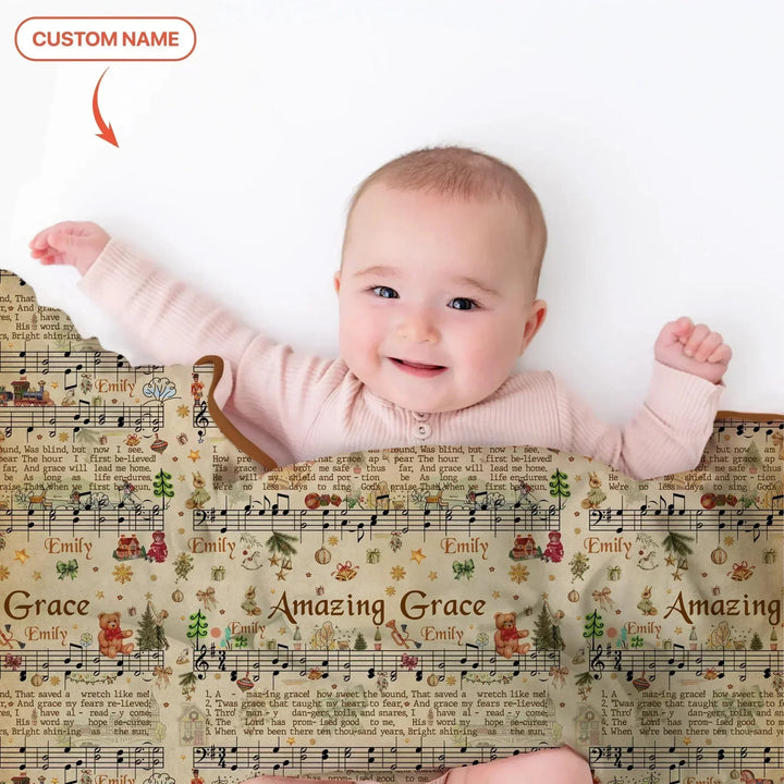 Amazing Grace Custom Name Toddler Blanket , Amazing Grace Custom Name Toddler Blanket - Default Title